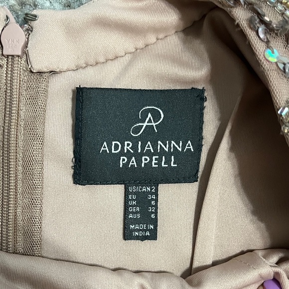 Adrianna Papell Sparkling Sequin Mini Dress in Rose Gold - Picture 3 of 6
